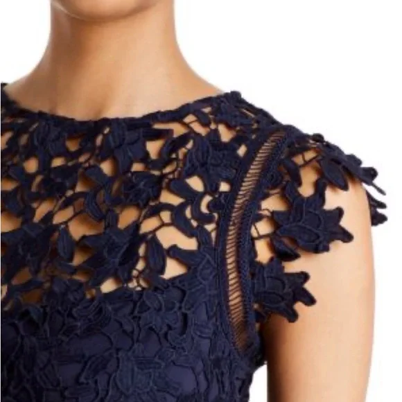 Eliza J Navy Lace Midi Dress - Picture 2 of 5
